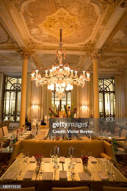 General view of atmosphere at the dinner celebrating the opening of Vadim Zakharov's "Dead Languages Dance" special project as part of the 5th Moscow...