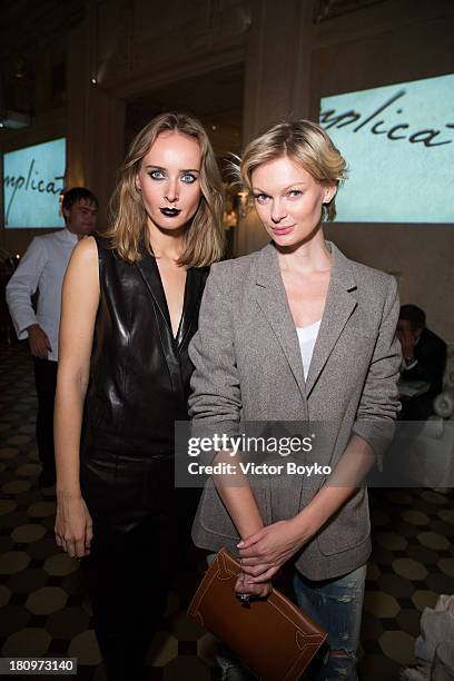 Olga Sorokina and Yulia Vizgalina attends the dinner celebrating the opening of Vadim Zakharov's "Dead Languages Dance" special project as part of...
