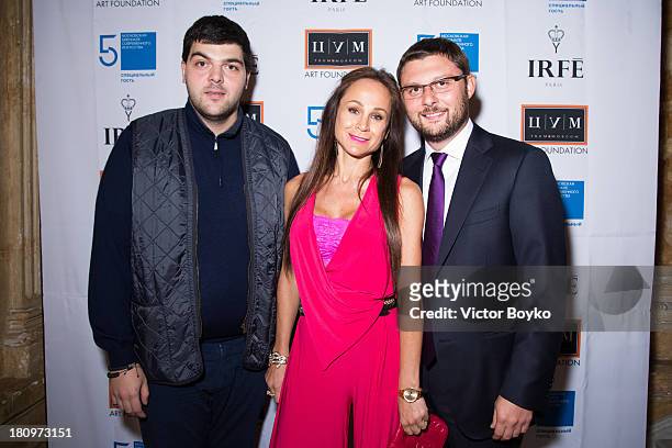Kira Sacarello and Vasili Tsereteli attends the dinner celebrating the opening of Vadim Zakharov's "Dead Languages Dance" special project as part of...