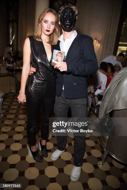 Olga Sorokina and Fyodor Pavlov-Andreevich attends the dinner celebrating the opening of Vadim Zakharov's "Dead Languages Dance" special project as...