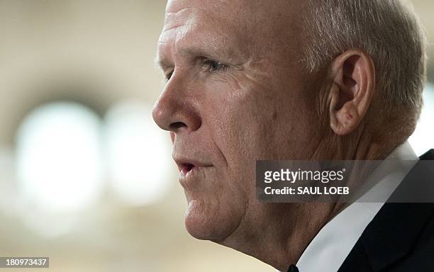Dan Akerson, Chairman and CEO of General Motors attends the Lone Sailor Awards Dinner at the National Building Museum in Washington, DC, September...