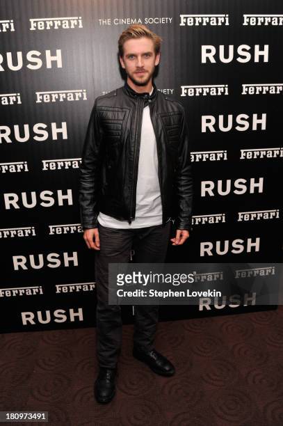Actor Dan Stevens attends the Ferrari and The Cinema Society Screening of "Rush" at Chelsea Clearview Cinemas on September 18, 2013 in New York City.