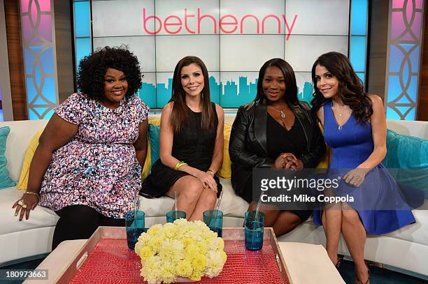Nicole Byer, Heather Dubrowm, Bevy Smith and Bethenny Frankel on the set of 'Bethenny' with special guests NeNe Leakes, Miss America, Heather...