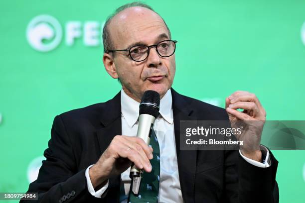 Dominique Mockly, chief executive officer of Terega SA, speaks during the International Economic Forum of the Americas conference in Paris, France,...