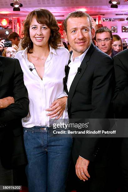 Main Guest of the show, humorist Dany Boon and actress Valerie Bonneton, both from movie "Eyjafjallajokull", attend 'Vivement Dimanche' French TV...