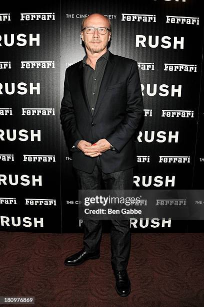 Screenwriter Paul Haggis attends the Ferrari & The Cinema Society screening of "Rush" at Chelsea Clearview Cinemas on September 18, 2013 in New York...