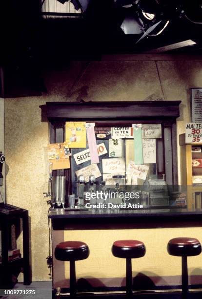 Am empty Hooper's Store, shot during a break in the taping of Sesame Street's very first season, taken for America Illustrated Magazine, at Reeves...