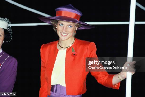 Diana, Princess of Wales, during her official visit to Hong Kong on November 7, 1989 in Hong Kong.