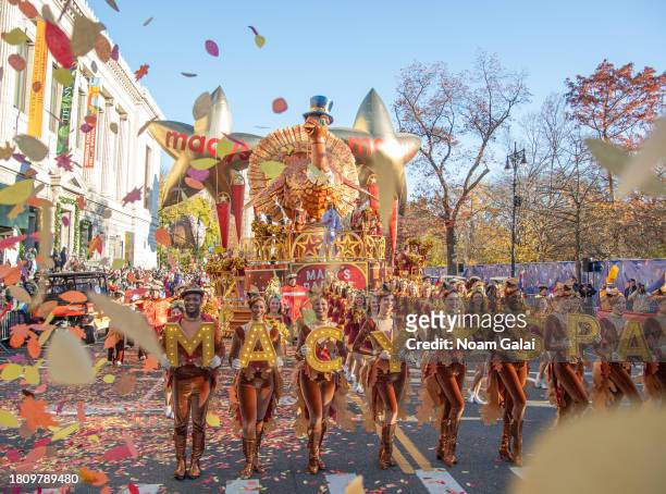 View of the Tom Turkey float at the 2023 Macy's Thanksgiving Day Parade on November 23, 2023 in New York City.