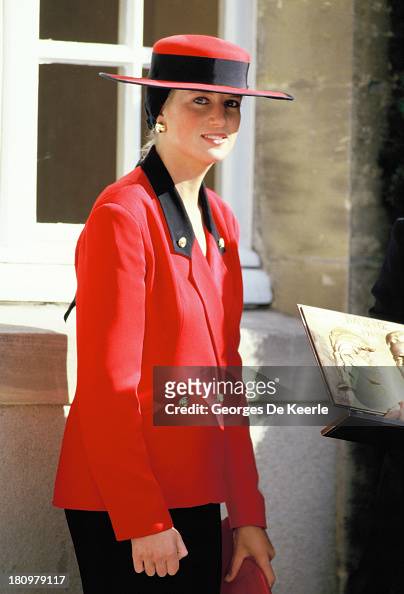 Diana, Princess of Wales, during her official visit to Normandy on ...