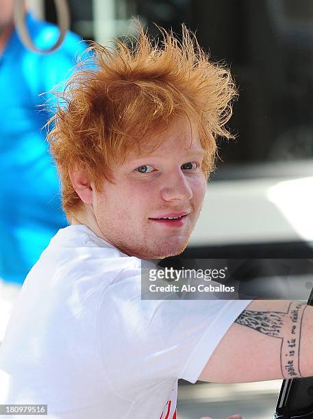 Ed Sheeran is seen in Soho on September 18, 2013 in New York City.
