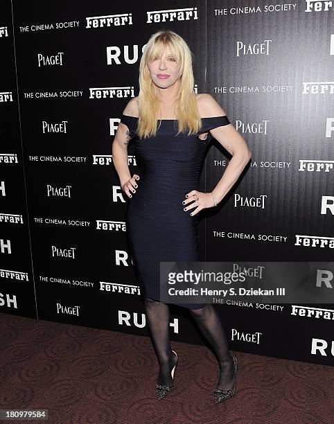 Courtney Love attends the Ferrari & The Cinema Society screening of "Rush" at Chelsea Clearview Cinema on September 18, 2013 in New York City.