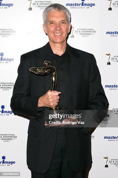 Rod Archer receives an award at the International 3D Society & Advanced Imaging Society 3D Products of the Year Awards at Paramount Studios on...