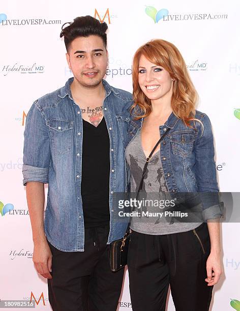 Daniel Marrone and Amy Clarke arrive at SPLASH, an exclusive event by Live Love Spa with special guest Brittany Snow at the Hyatt Regency Century...