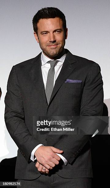 Actor/director Ben Affleck introduces the world premiere of Twentieth Century Fox and New Regency's film "Runner Runner" at Planet Hollywood Resort &...
