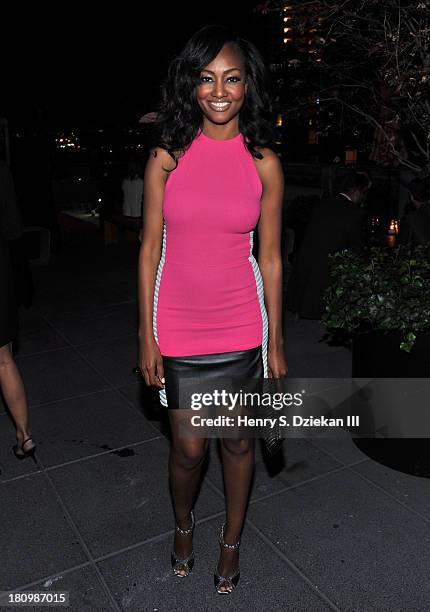 Nichole Galicia attends the Ferrari & The Cinema Society screening of "Rush" after part at Hotel Americano on September 18, 2013 in New York City.