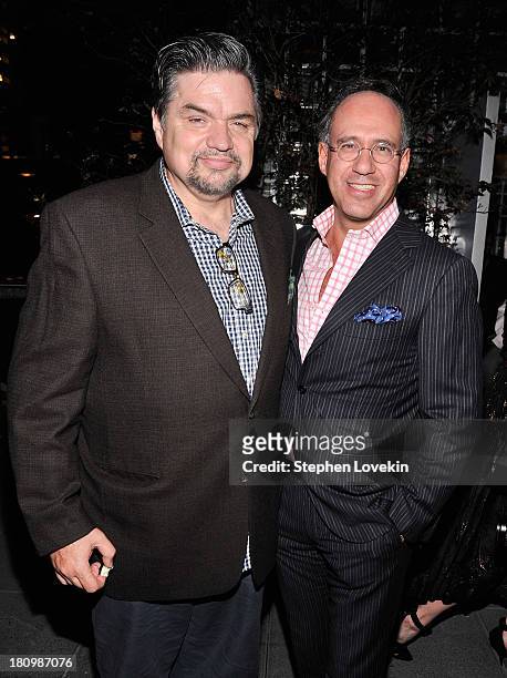 Actor Oliver Platt and Cinema Society founder Andrew Saffir attend the after party for a special screening of "Rush" hosted by Ferrari And The Cinema...