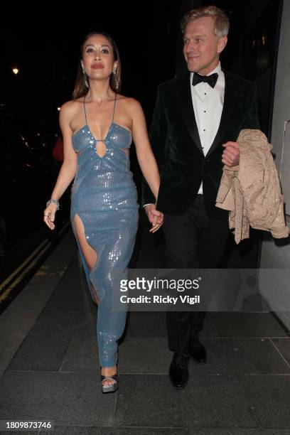 Myleene Klass and Simon Motson seen attending Global's Make Some Noise Night Gala at The Londoner Hotel on November 21, 2023 in London, England.