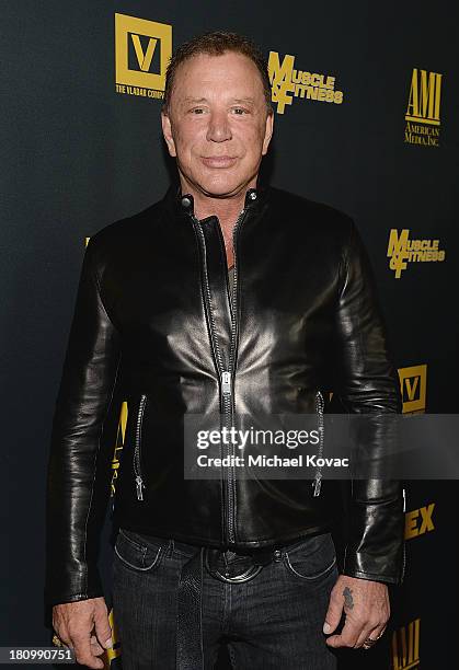 Actor Mickey Rourke attends the Los Angeles Premiere Of "GENERATION IRON" From The Producer Of Pumping Iron at Chinese 6 Theater Hollywood on...
