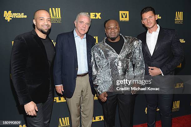 Producer Edwin Mejia, executive producer Jerome Gary, bodybuilder Kai Green, and director/producer Vlad Yudin attend the Los Angeles Premiere Of...