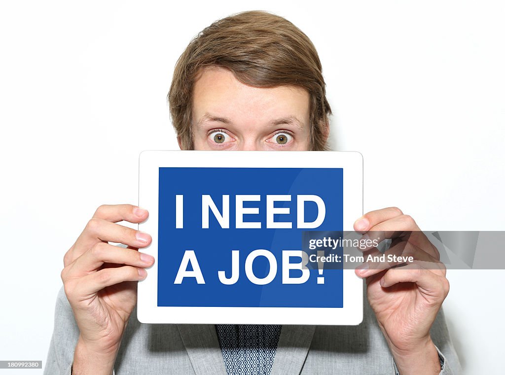 Man seeking employment online