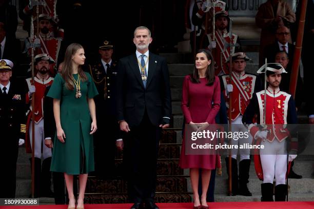 Madrid, Spain; .- King, accompanied by Queen Letizia and the Princess of Asturias, opens the fifteenth legislature of Spain with a speech in the...