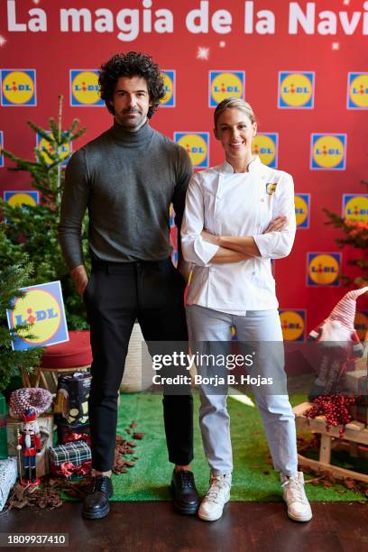 Miguel Ángel Muñoz and Marta Verona attend the Lidl Christmas Campaign Presentation on November 23, 2023 in Madrid, Spain.