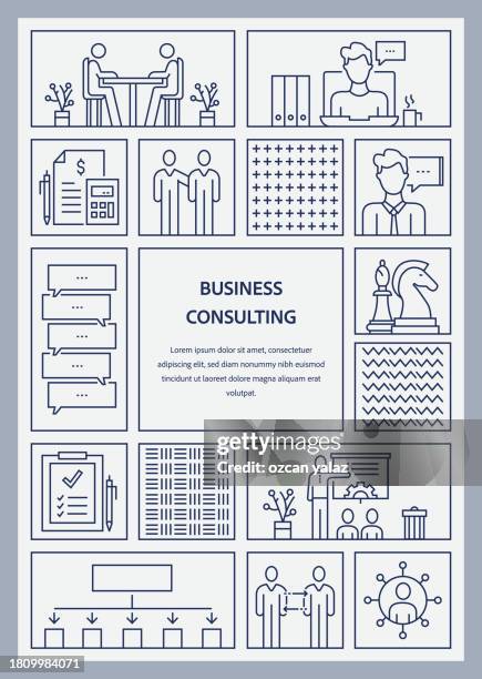 business consulting related vector banner design concept. global multi-sphere ready-to-use template. web banner, website header, magazine, mobile application etc. modern design. - business meeting customer service stock illustrations