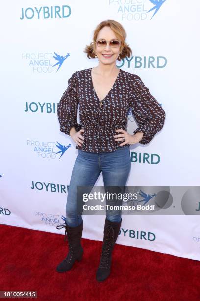 Amy Yasbeck attends Thanksgiving at Project Angel Food on November 23, 2023 in Los Angeles, California.