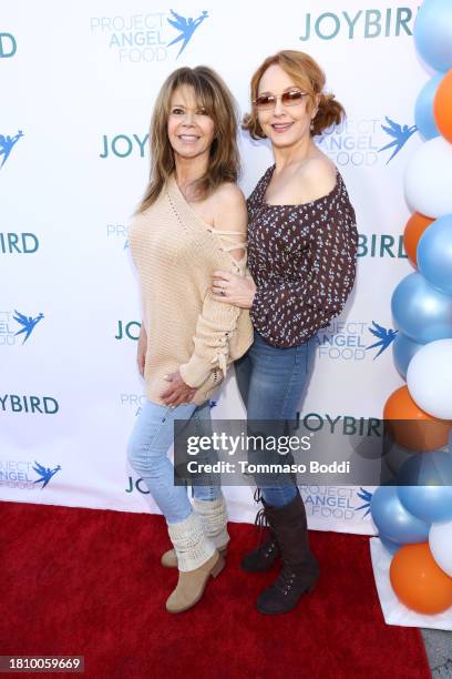 Mary-Margaret Humes and Amy Yasbeck attend Thanksgiving at Project Angel Food on November 23, 2023 in Los Angeles, California.