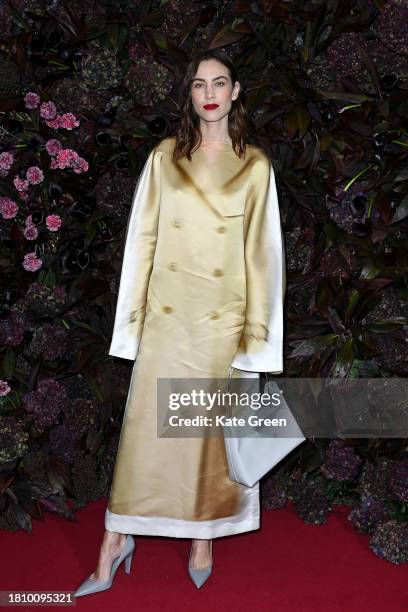 Alexa Chung attends British Vogue's 2023 "Forces For Change" Party at The MAINE Mayfair on November 23, 2023 in London, England.