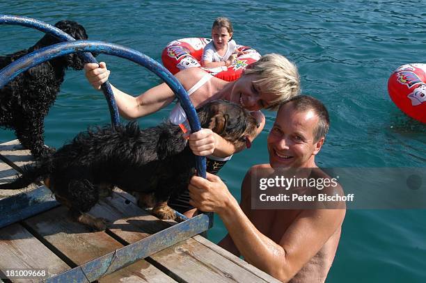 Daniela Lohmeyer, Christoph Schobesberger, Marleine Schobesberger , Paula , Quintus , Urlaub, Lago di Ledro/Italien, , Nähe Gardasee, Schauspieler,...