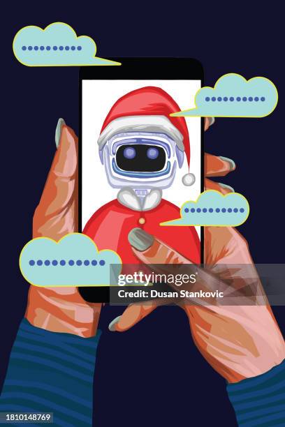 ai chatbot concepts - telegram machine stock illustrations