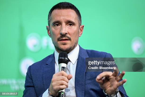 Pierre Bellagambi, chief executive officer of Qista, speaks during the International Economic Forum of the Americas conference in Paris, France, on...
