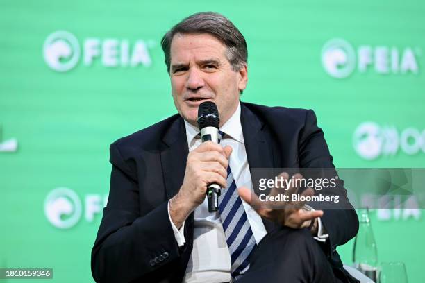 Jean Marc Ollagnier, chief executive officer of Europe at Accenture Plc, speaks during the International Economic Forum of the Americas conference in...