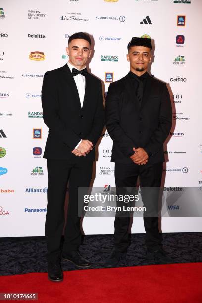 Karam Singh and Sunni Brummitt pose for a photo as they arrive for the Team GB Ball 2023 at The Savoy Hotel on November 23, 2023 in London, England.