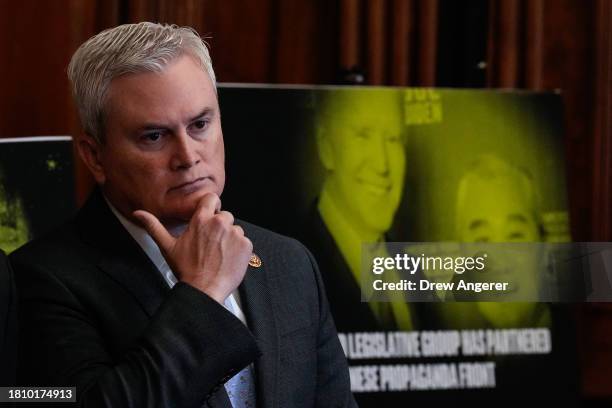 Rep. James Comer attends a news conference with House Republican leadership at the U.S. Capitol November 29, 2023 in Washington, DC. The House...