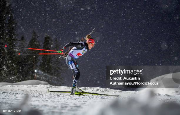 Janina Hettich-Walz of Germany competes during the Women 4x6 km Relay at the BMW IBU World Cup Biathlon Ostersund on November 29, 2023 in Ostersund,...