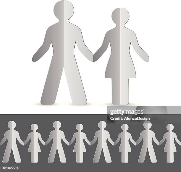 paper couple - doll stock illustrations