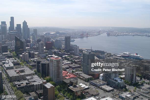 Seattle, Blick vom 185 Meter hohen Turm "Space Needle" auf die Stadt, Bundesstaat Washington, USA, Amerika, Nordamerika, Reise, 532/2003,