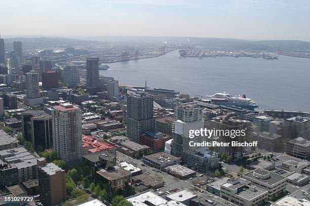 Seattle, Blick vom 185 Meter hohen Turm "Space Needle" auf die Stadt, Bundesstaat Washington, USA, Amerika, Nordamerika, Reise, 532/2003,