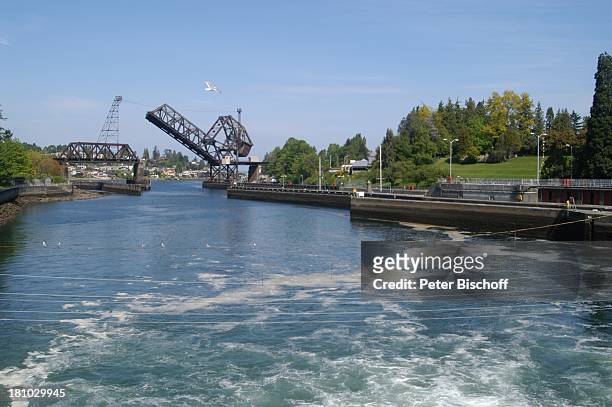 Seattle, Hebebrücke am Staudamm, Brücke, Bundesstaat Washington, USA, Amerika, Nordamerika, Reise, 532/2003,
