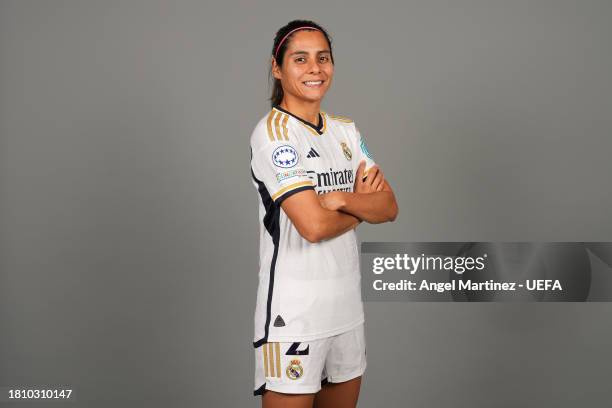 Kenti Robles of Real Madrid poses for a portrait during the UEFA Women's Champions League Official Portraits shoot on November 07, 2023 in Madrid,...
