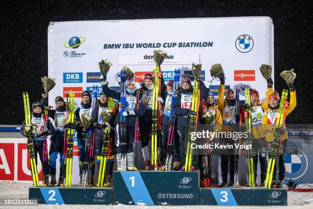 Anna Magnusson of Sweden, Linn Persson of Sweden, Elvira Oeberg of Sweden, Hanna Oeberg of Sweden, Ingrid Landmark Tandrevold of Norway, Karoline...