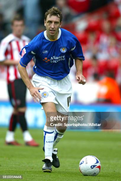 August 6: Jason Wilcox of Leicester City Fc on the ball during the sky bet championship match between Sheffield United and Leicester City at the...