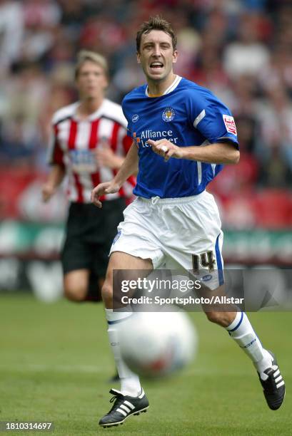 August 6: Jason Wilcox of Leicester City Fc running during the sky bet championship match between Sheffield United and Leicester City at the Bramall...