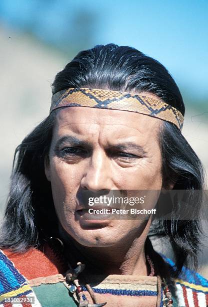 Pierre Brice, "Winnetou", "Der Schatz im Silbersee", Elspe/Sauerland, , Stirnband, Indianer-Kostuem, Schauspieler, Schauspielerin, Promis,...