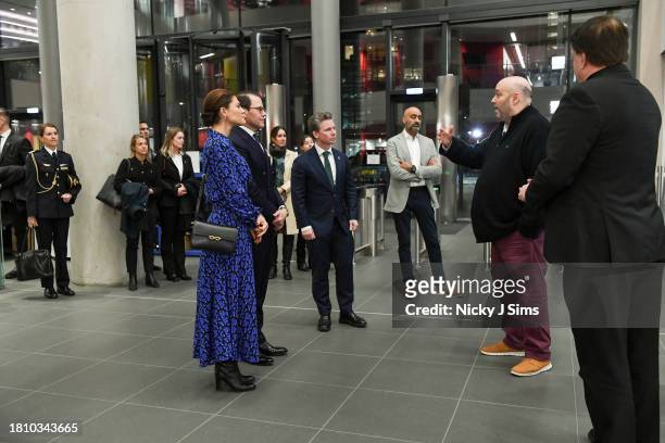 Crown Princess Victora of Sweden and Prince Daniel of Sweden meet Professor Oscar Ces, Head of the Department of Chemistry at Imperial College,...