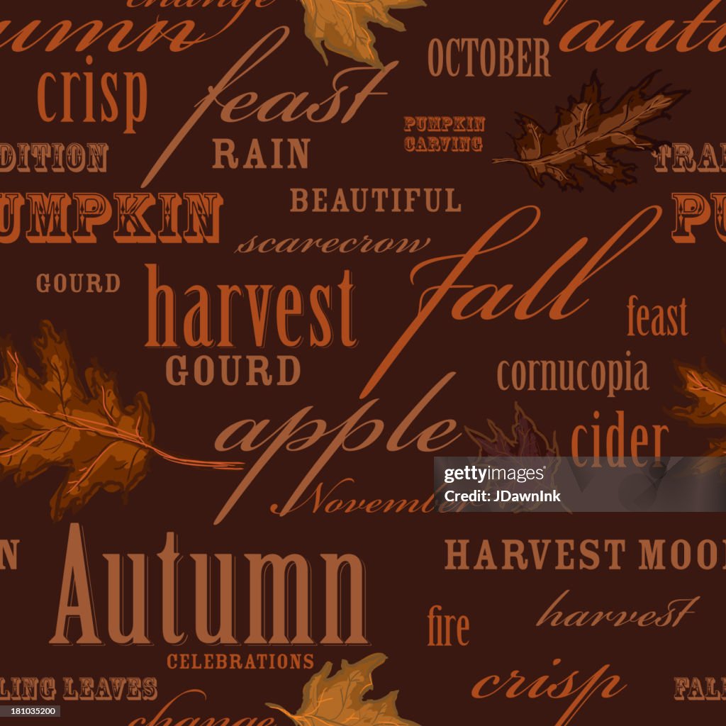 Fall Color Pattern Word Fall Themed Word Seamless Pattern High-Res Vector Graphic - Getty Images