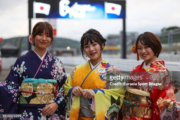 Girls during the 6 Hours of Fuji Race at Fuji International Speedway on September 10, 2023 in Oyama, Japan.